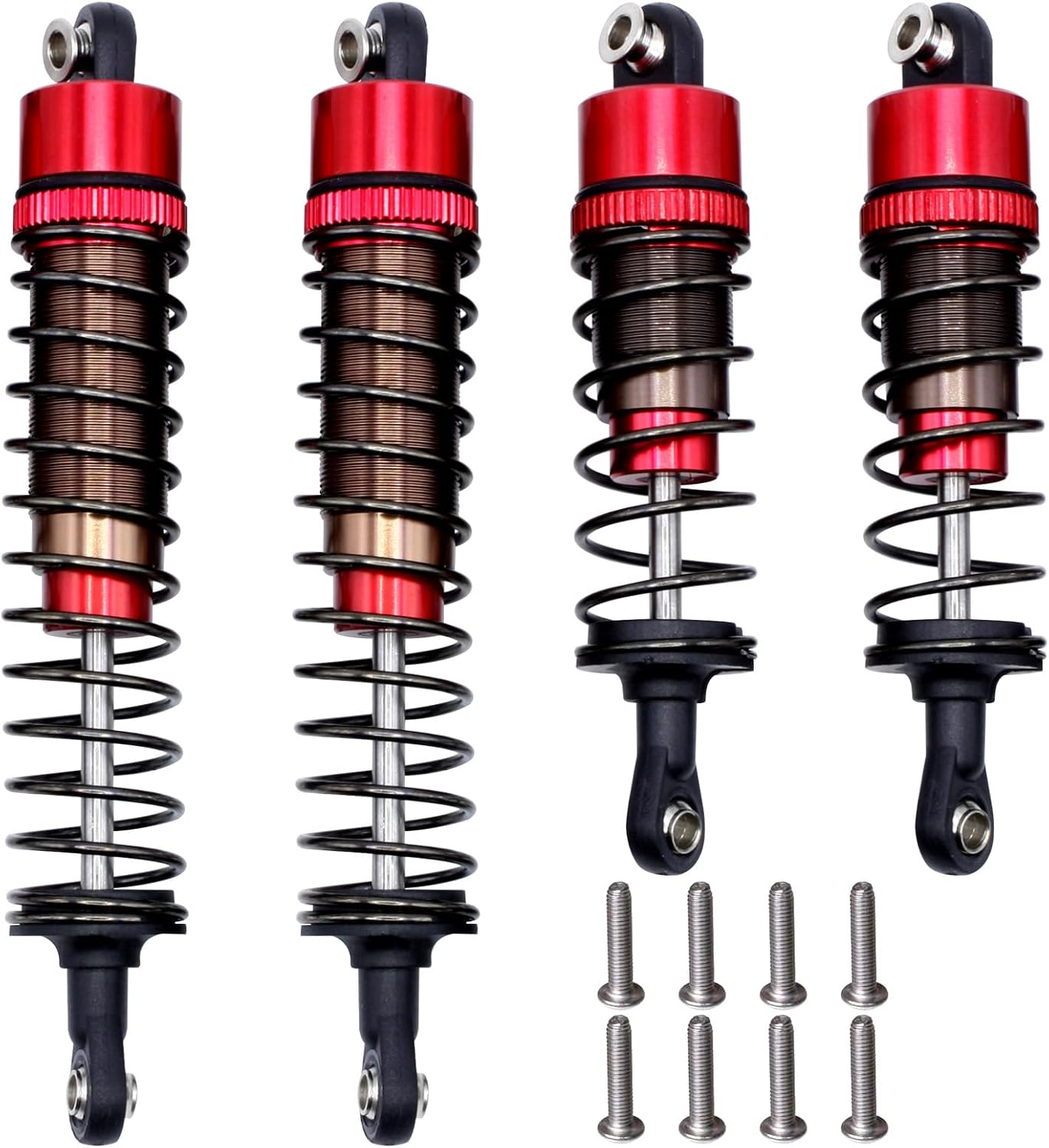 70mm 95mm Shocks Absorber Oil Threaded Damper Kit for Tamiya TT-02B DT-02 DT-03 1/10 RC Car Upgrade Parts (Red)