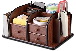 Cherry Wood Desk Organizer - Home Office Accessory for Enhanced Workspace Efficiency