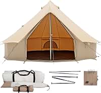 Barraca de sino de lona WhiteDUCK Regatta – À prova d 'água, barraca de acampamento e glamping de luxo para as 4 estações feita de lona premium e respirável 100% algodão com macaco tove (3 m, repelente à água)