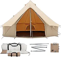 Barraca de sino de lona WhiteDUCK Regatta – À prova d 'água, barraca de acampamento e glamping de luxo para as 4 estações feita de lona premium e respirável 100% algodão com macaco tove (3 m, repelente à água)