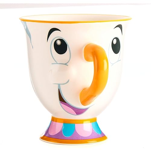 Disney Beauty and the Beast Offical Licensed Chip Tea Cup by Paladone, 9oz Ceramic Coffee Mug a Disney Princess Collectible Novelty Gift