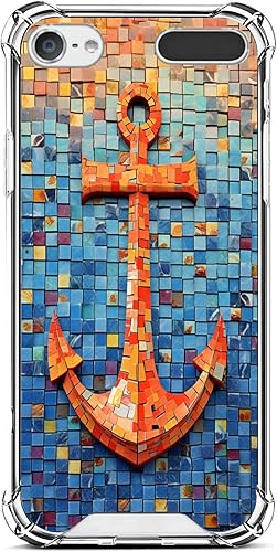 Miniatura 2 de Transparent Case for iPod Touch 567 Clear Bumper Designer Anchor-aa17 Phone Cover Clear Silicone Protective Case Shock-Proof Four Corners Reinforced