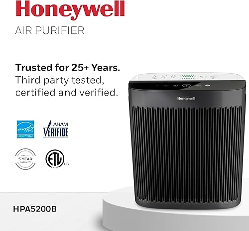 Miniatura 11 de Honeywell Purificador de aire HEPA para el hogar, 1733 pies cuadrados habitaciones en 1 hora, indicador de calidad del aire, modo automático, reduce