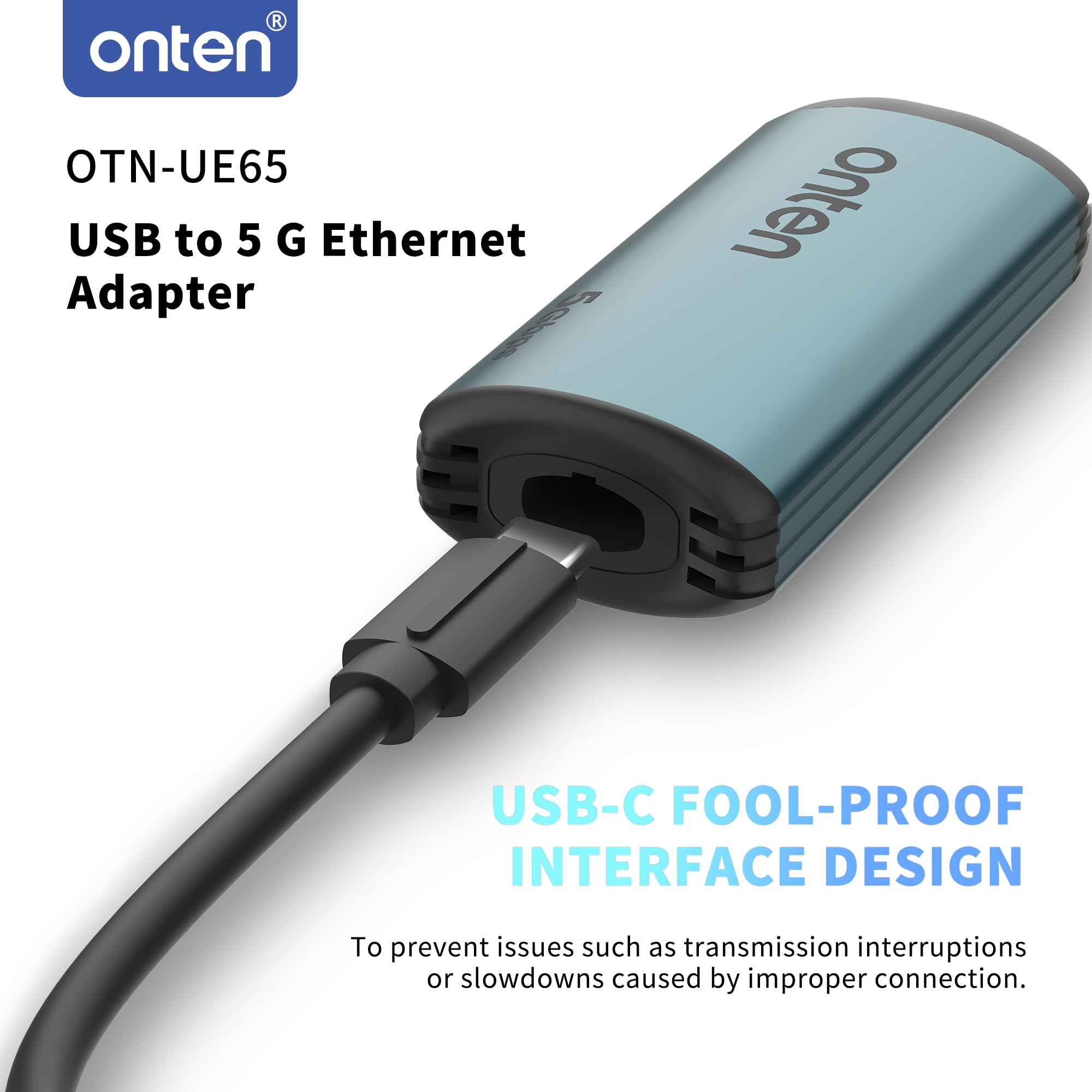 Adaptateur USB-C vers Ethernet – 5 Gbit/s haut débit, adaptateur réseau LAN Ethernet Type-C vers RJ45 compatible Thunderbolt 5/4/3, compatible avec MacBook Air/Pro, XPS