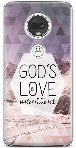 Mertak Funda de teléfono compatible con Motorola Edge + Moto G9 G8 Plus G7 Play Power Z4 Flexible Mountains Christian Silicona Poligonal Delgada