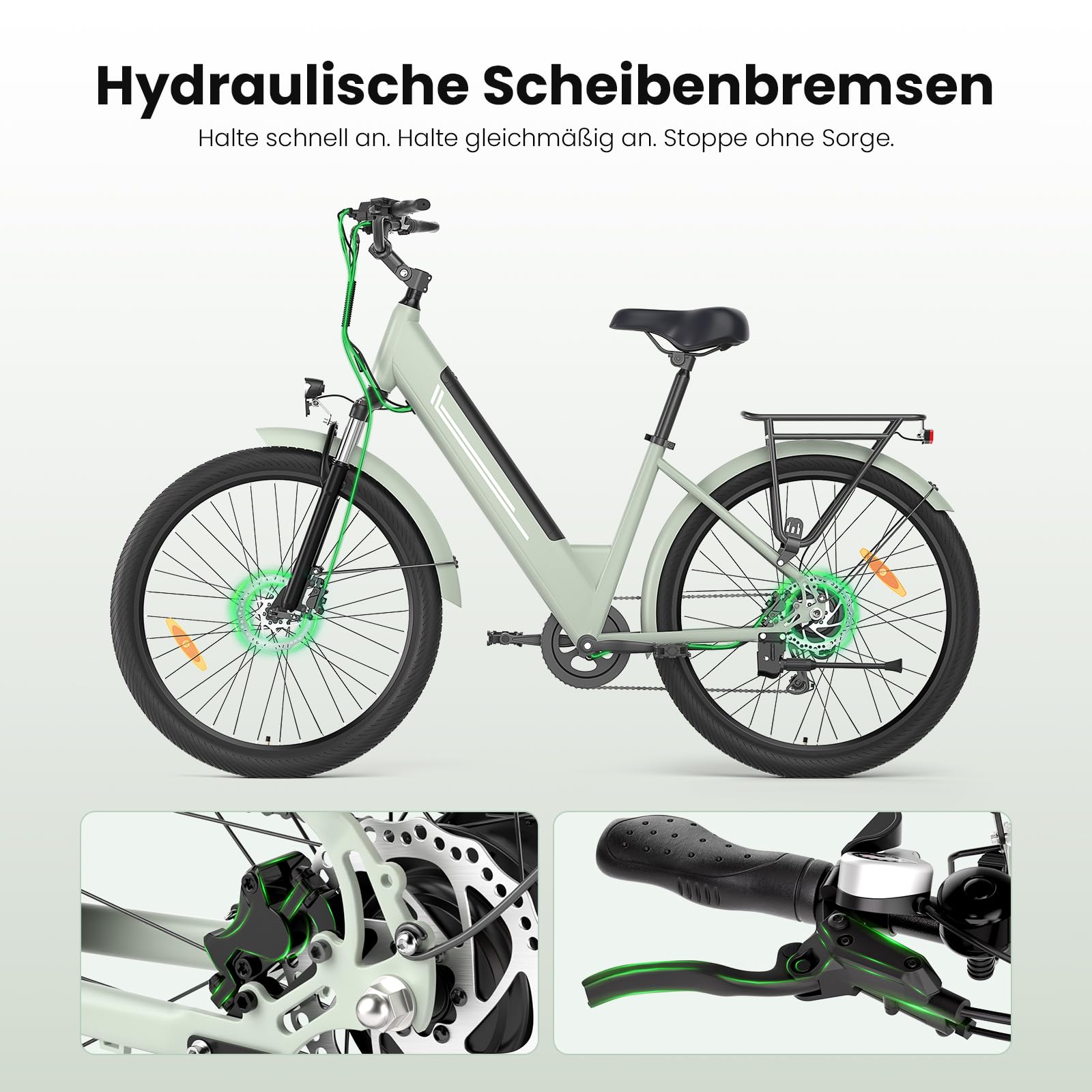 E-Bike für Damen und Herren, 27,5" Cityräder mit 250W Motor, 36V 15,6Ah Akku bis 100 km Reichweite, Federgabel, 7-Gang Elektrofahrrad, LCD-Display, Traglast 120 kg