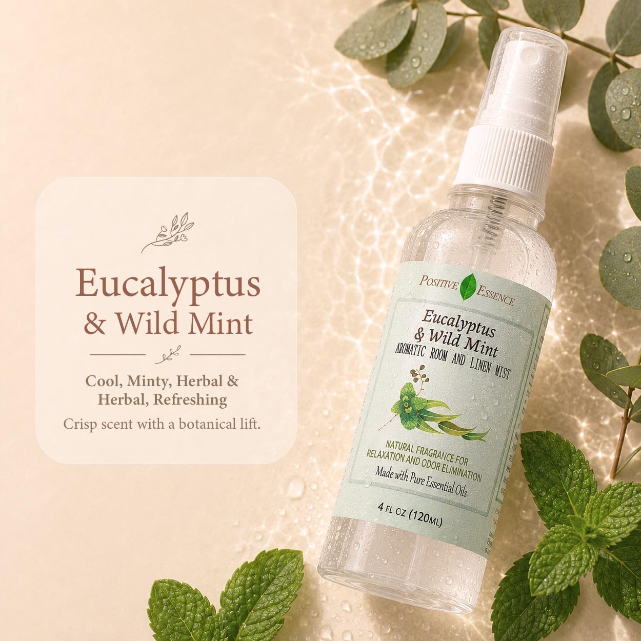 Eucalyptus & Wild Mint Room Spray & Linen Spray, Home Fragrance, 4.06 fl oz view 5
