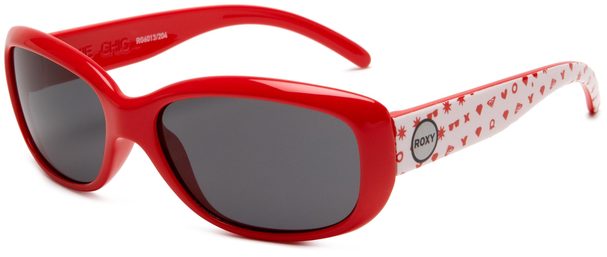 Roxy Dixie Chic - Gafas de sol ovaladas para niña, rosa (Pink Print Frame/Grey Lens), Talla única
