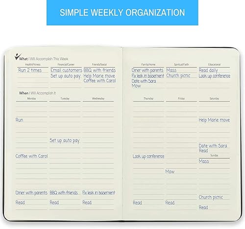 Miniatura 4 de Goal Crazy - Agenda sin fecha, diario guiado de 90 días, organización semanal, seguimiento de hábitos de productividad, de inspiración,