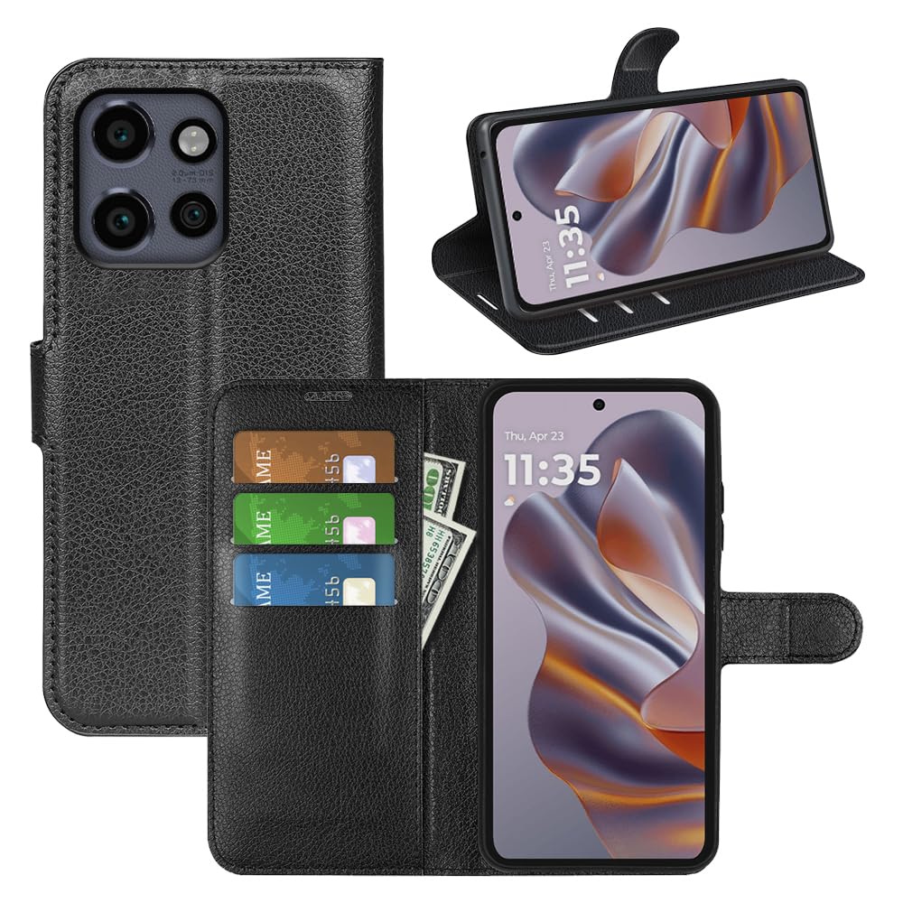 Cover Motorola Edge 40 Neo Con Rilievo – Custodia Libro In Pelle PU Con Portafoglio, Slot Carte E Chiusura Magnetica – Rossa - 3