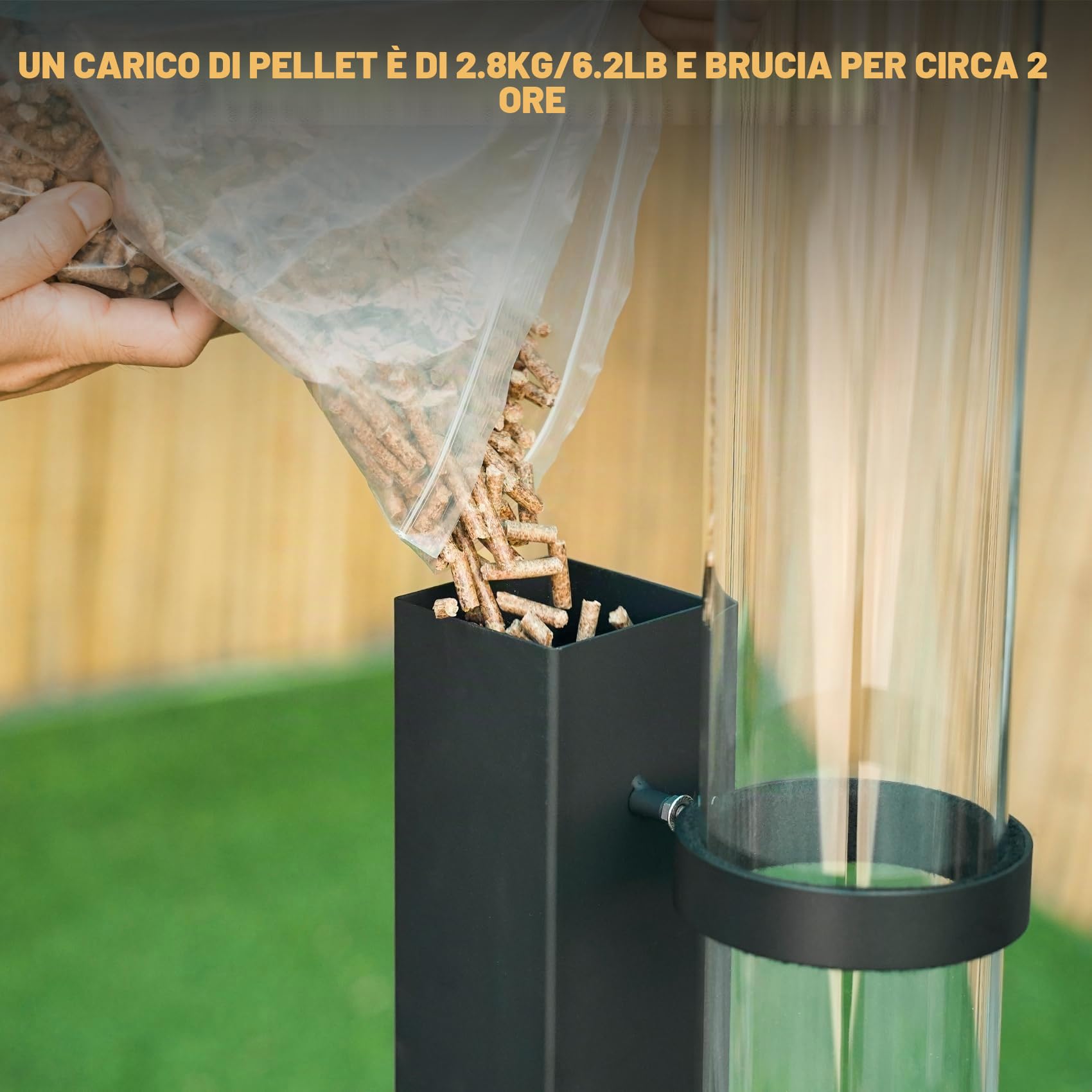 Braciere a pellet di legno da patio, braciere da campeggio, camino portatile per cortile, portico, caffetteria, ristorante esterno, falò in giardino, camper, tailgating