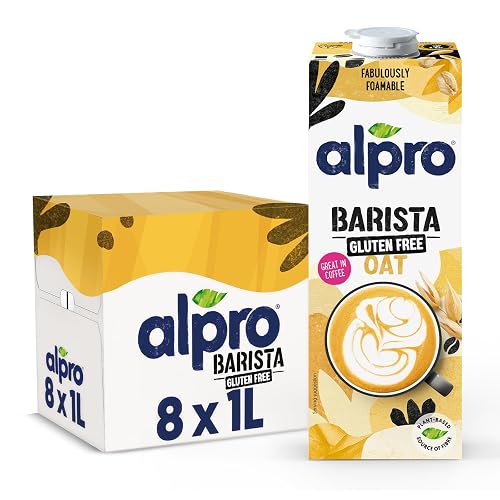 Alpro Bebida Vegetal de Avena Sin Gluten Barista - Pack de 8 x 1L