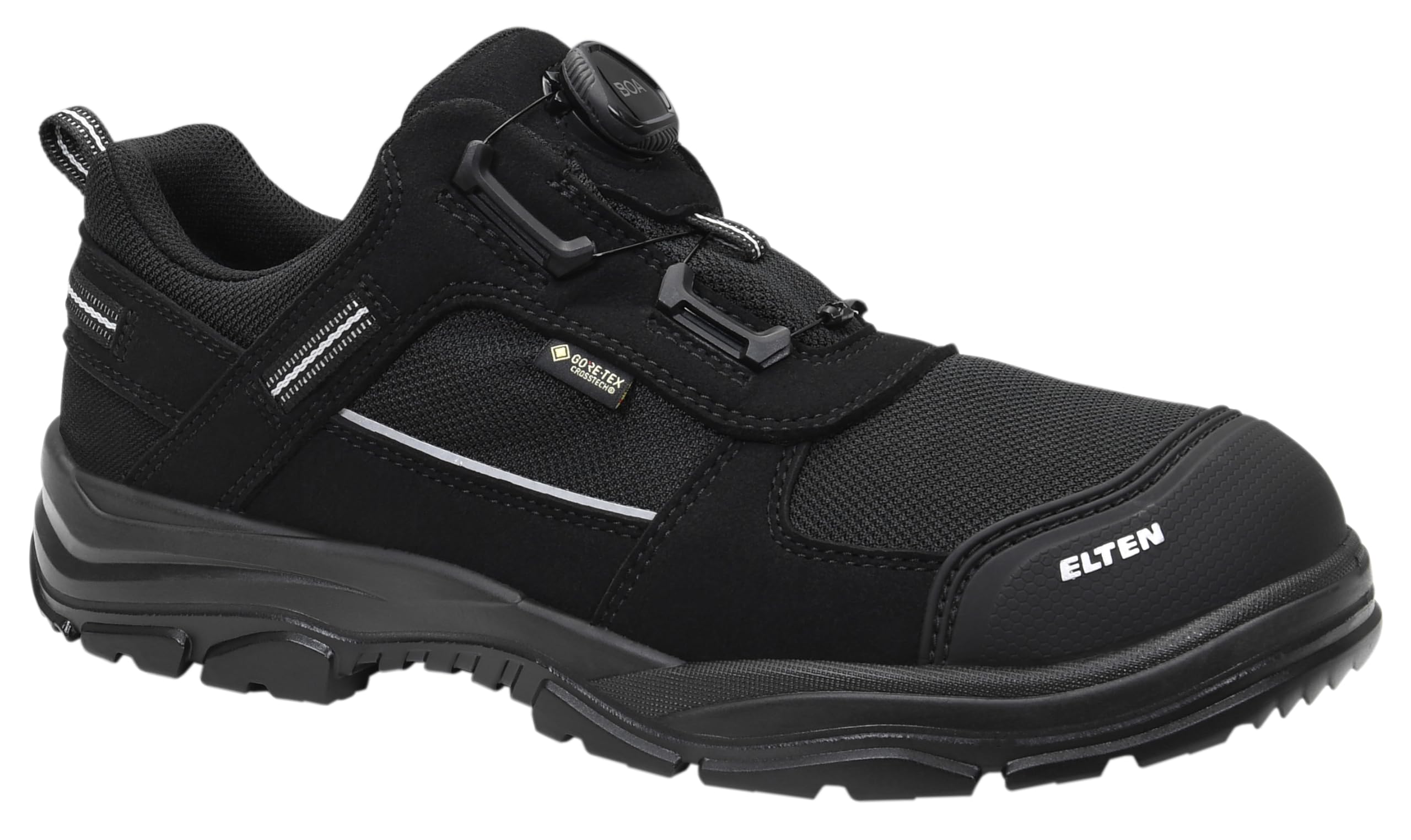 ELTEN Sicherheitsschuhe Matthew Pro BOA GTX Low ESD S3 CI Typ 1, Damen und Herren, Textil, Stahlkappe, leicht, klassisch 39, Schwarz