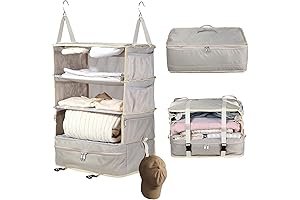 Hanging Packing Cube for Travel, Portable Shelves Organizer Bag, Luggage Suitcase, Travel...