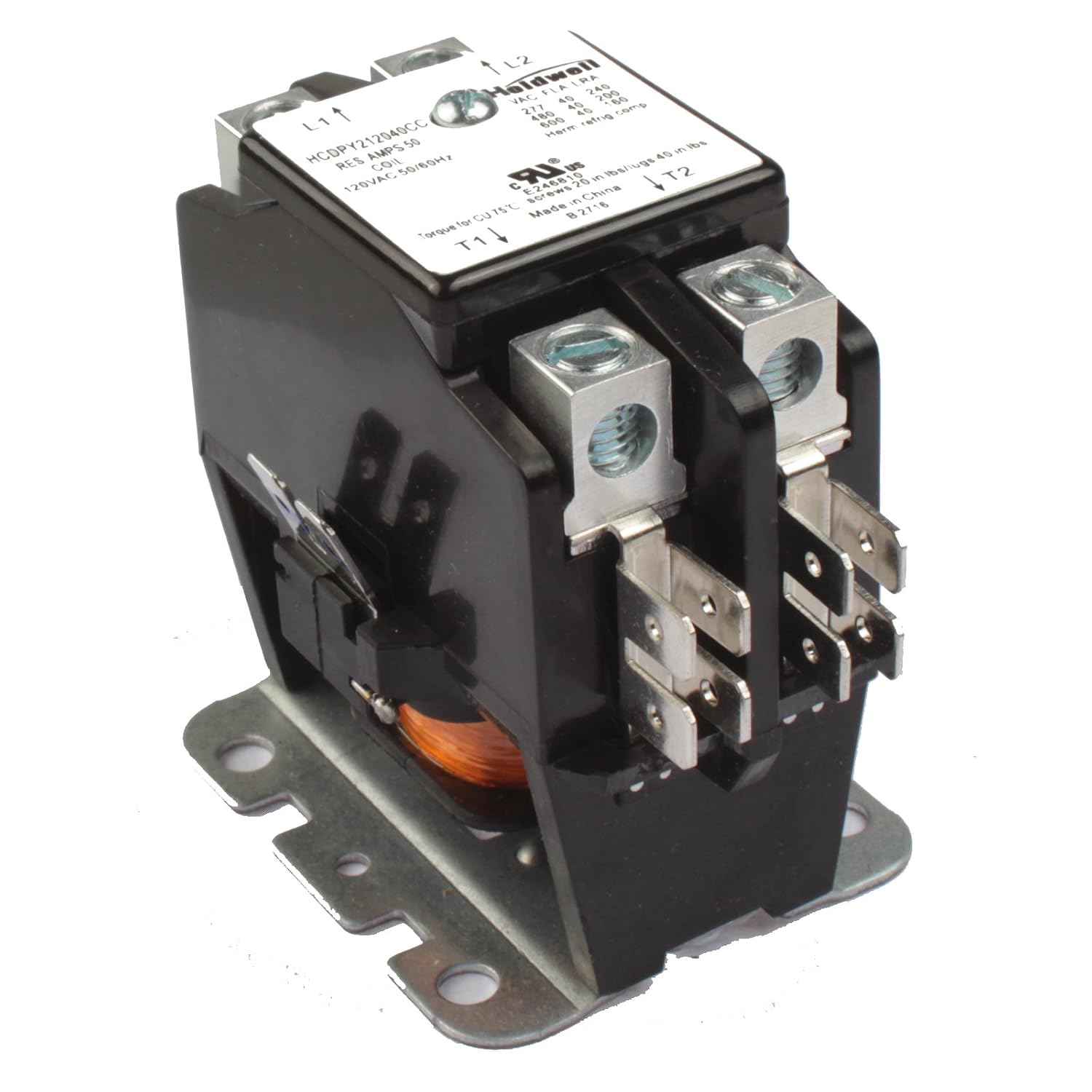 Holdwell 45GG20AF 2 Pole 40 Amp 120V Coil Definite Purpose Air Conditioner Contactor