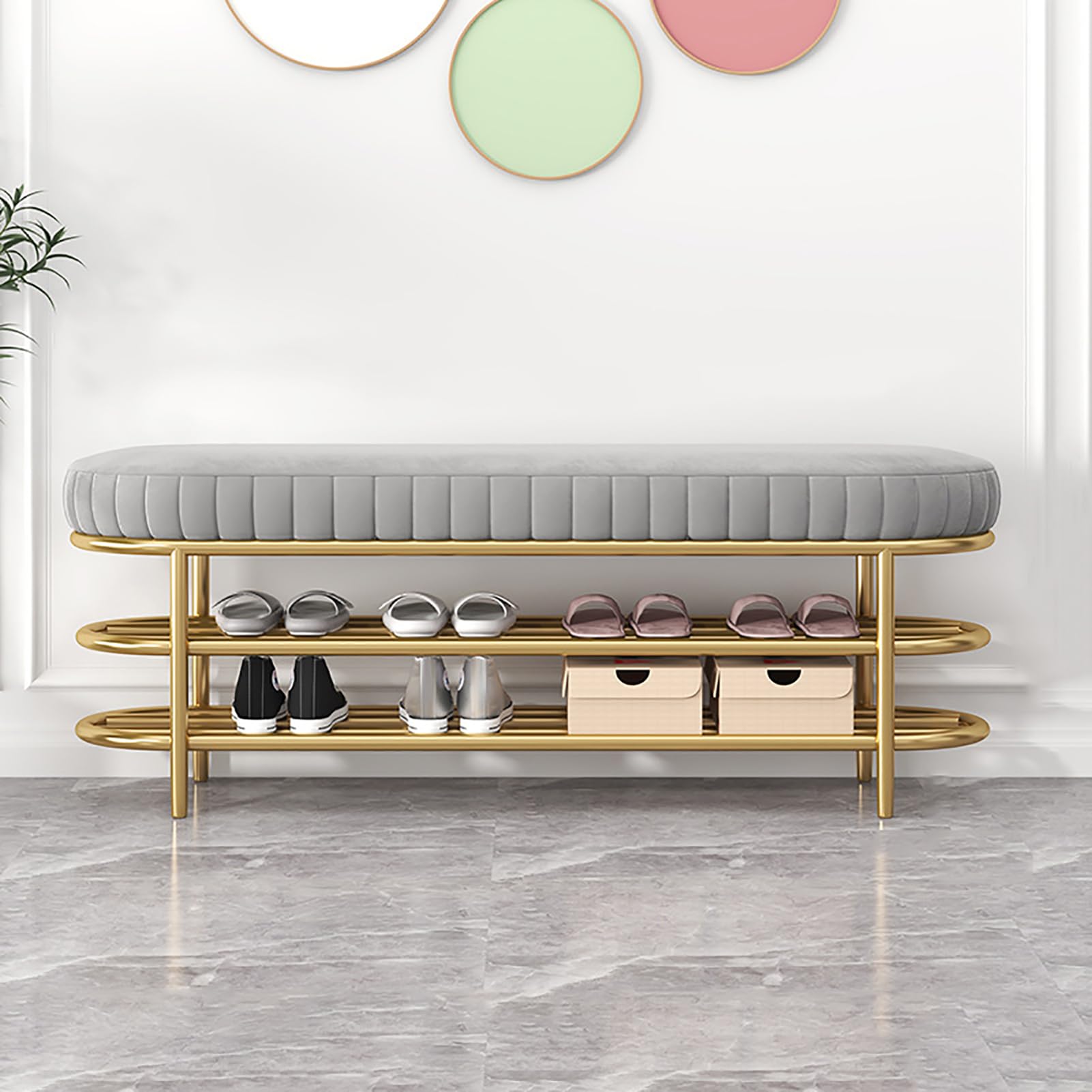 Banc de lit en fourrure moderne pour salon cosy et rangement de couloir