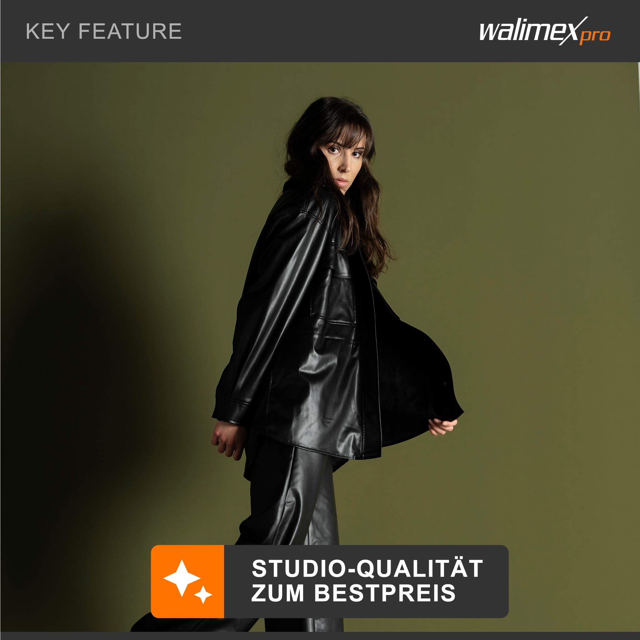 Walimex pro background system XXL 190-465cm - set de fondo profesional estable y grande para estudio y móvil, para fotografía video y pantalla verde, altura hasta 400cm