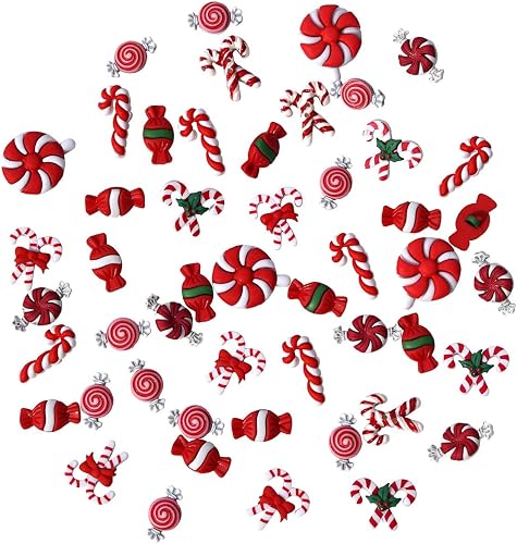 Buttons Galore Candy Cane Super Value Pack Craft Buttons, Red 50 Pack
