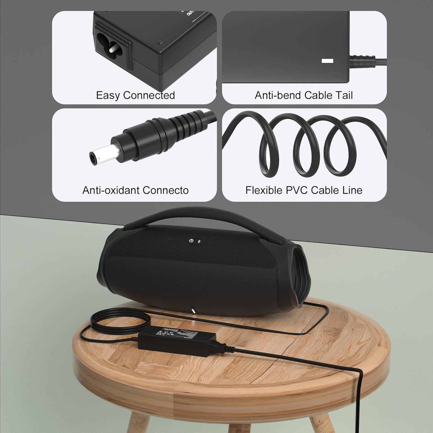LQM 90W Charger Compatible with JBL Boombox 2 Boombox 1 Wireless Bluetooth Speaker Xtreme 2 Xtreme Portable Extreme 2 Waterproof Portable Bluetooth Speaker Power Cord Replacement