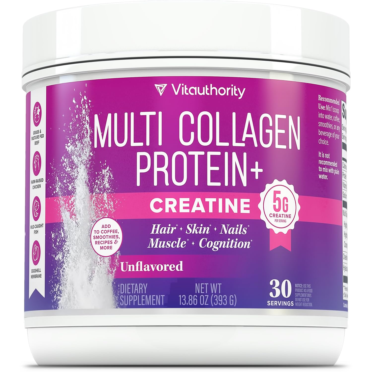 Multi Collagen Peptides Capsules for Women - Hydrolyzed Collagen for Women Pills with Types I II III V & X plus Vitamin C & Hyaluronic Acid for Beautiful Hair Skin and Nails - 30 Servings — Amazon image 10