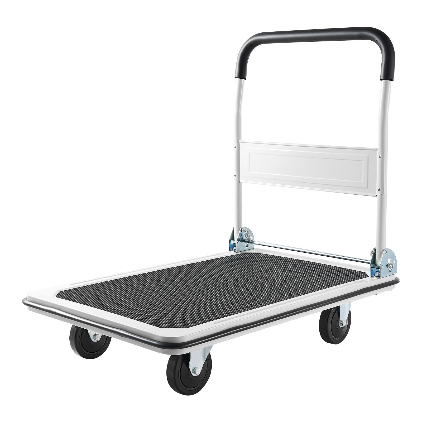 VEVOR Carro Plataforma Plegable 900 x 610 mm, Carretilla de Transporte Carga de 299,37 kg, Carrito Portaequipajes con Plataforma con Ruedas de PVC de 123 mm, para Tareas Domésticas, Almacén, Mudanza