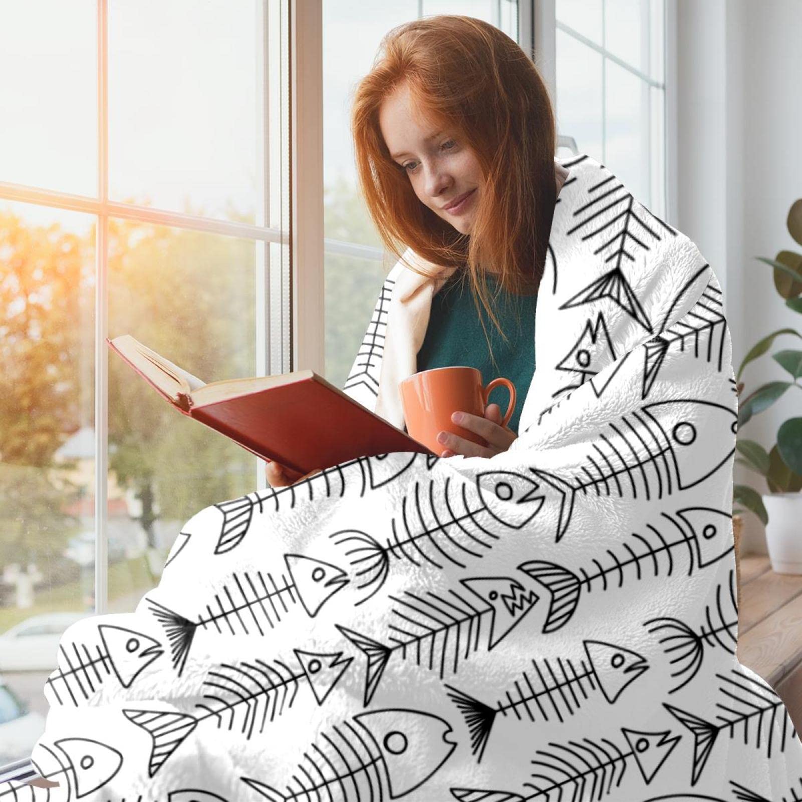 Coperta Con Stampa Pesce - Morbida E Divertente Per Divano, Letto E Campeggio - Foto 4