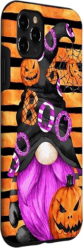 Miniatura 3 de iPhone 11 Pro Max - Gnomo de Halloween con barba y calabaza morada