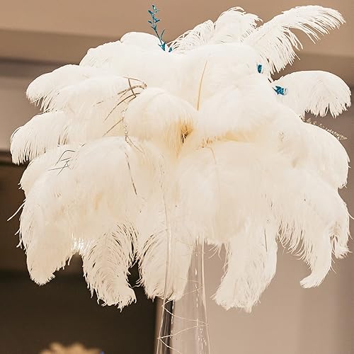 Miniatura 6 de 80 plumas de avestruz naturales grandes de 14 a 16 pulgadas a granel para manualidades, boda, fiesta, centro de mesa, jarrón