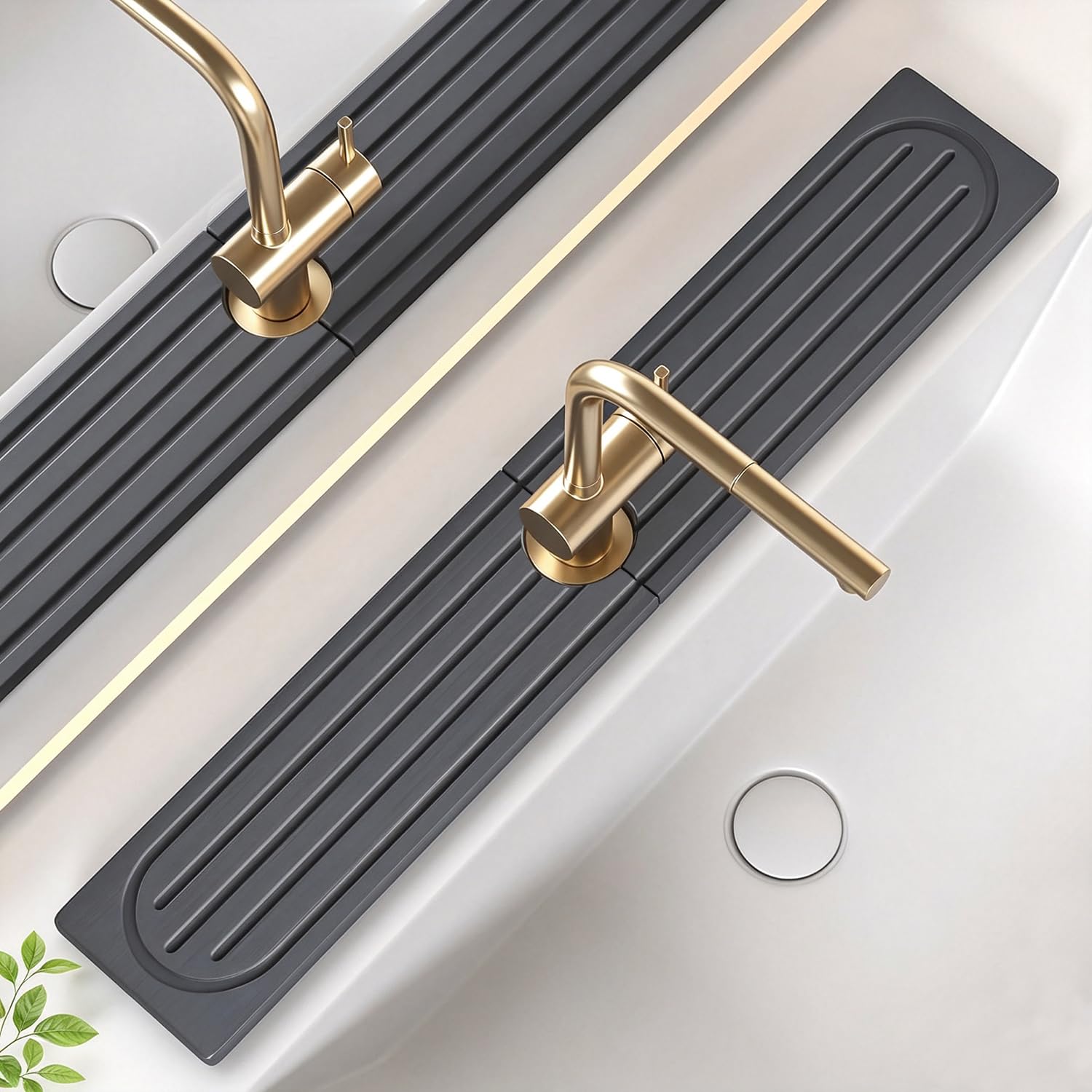 Diatomite Stone Faucet Mat for Kitchen Sink, 19.7 x 3.9 Inch | Fast Drying Sink Splash Guard Pad, Water Absorbing Drip Catcher Tray for Kitchen Bathroom Countertop Protection