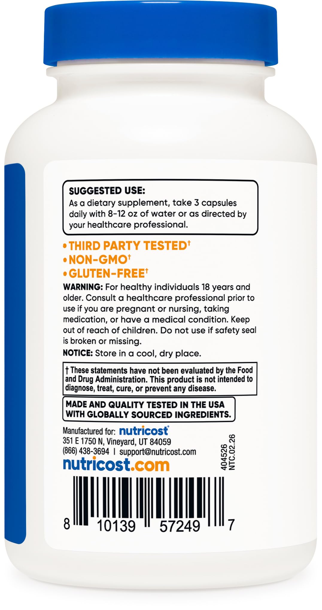 Nutricost Testosterone Support Complex (90 Capsules) -1800mg Per Serving — Amazon image 3