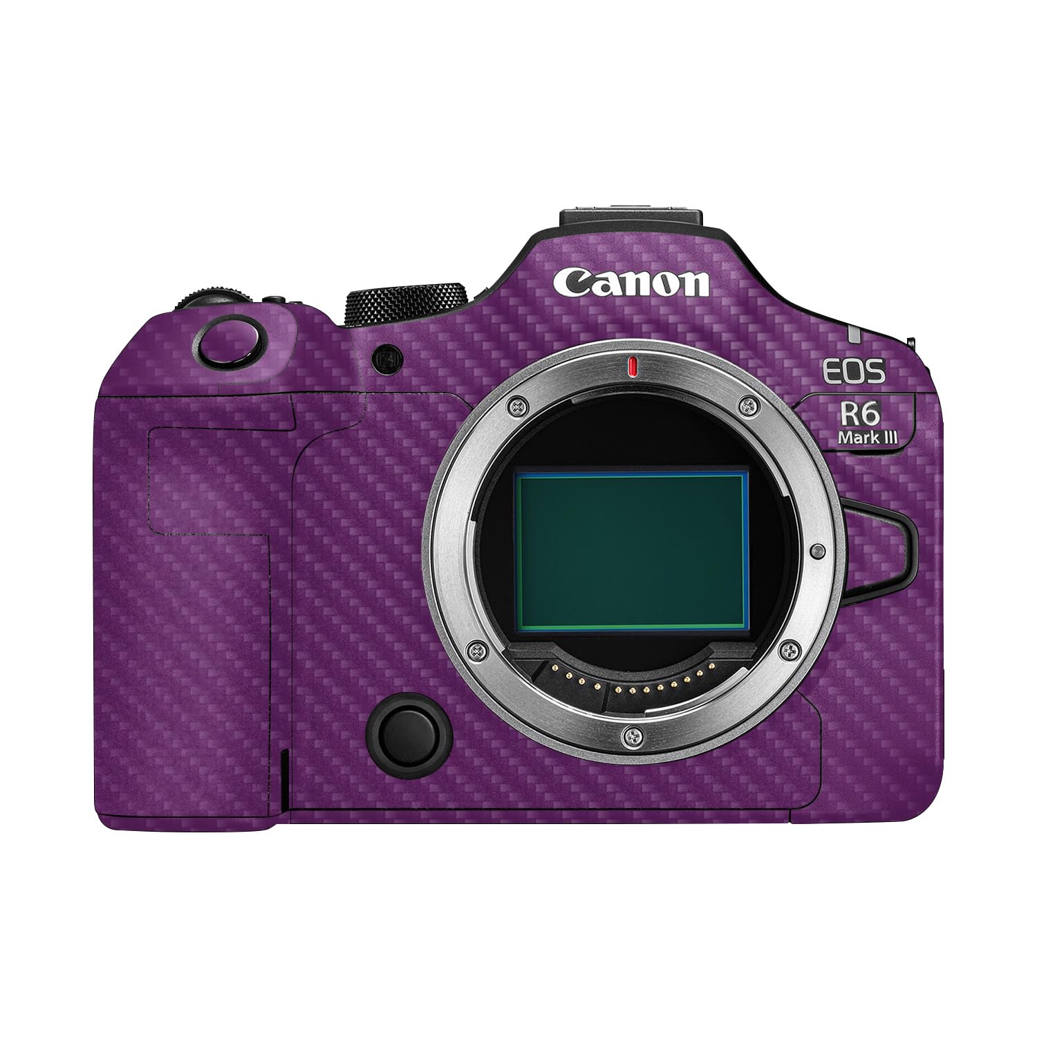 Carbon Fiber Camera Skin Compatible with Canon EOS R6 Mark III (2025) - Solid Purple - Premium 3M Vinyl Protective Wrap Decal Cover - Easy to Apply | Crafted in the USA by MightySkins