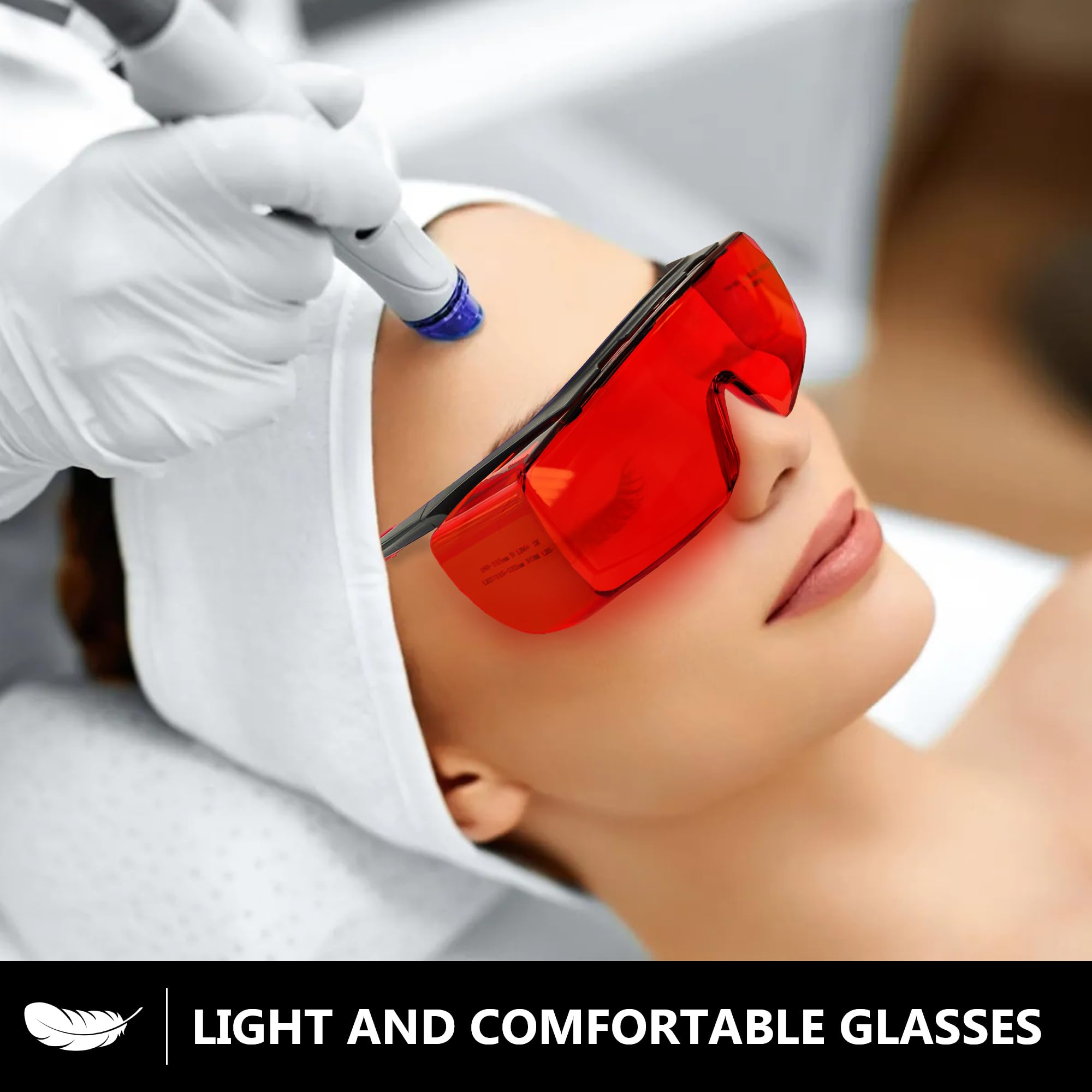 Professionelle 180-540nm Laserschutzbrille OD6+ für grüne Laser mit einer Wellenlänge von 532nm, UV/Violett und Blaulaserbrille, Laserschutzbrille für Lasergravur, Laseraufhellung, mit Schutzgläsern