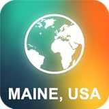 Kompass-Funktion Maine, USA Offline Karte