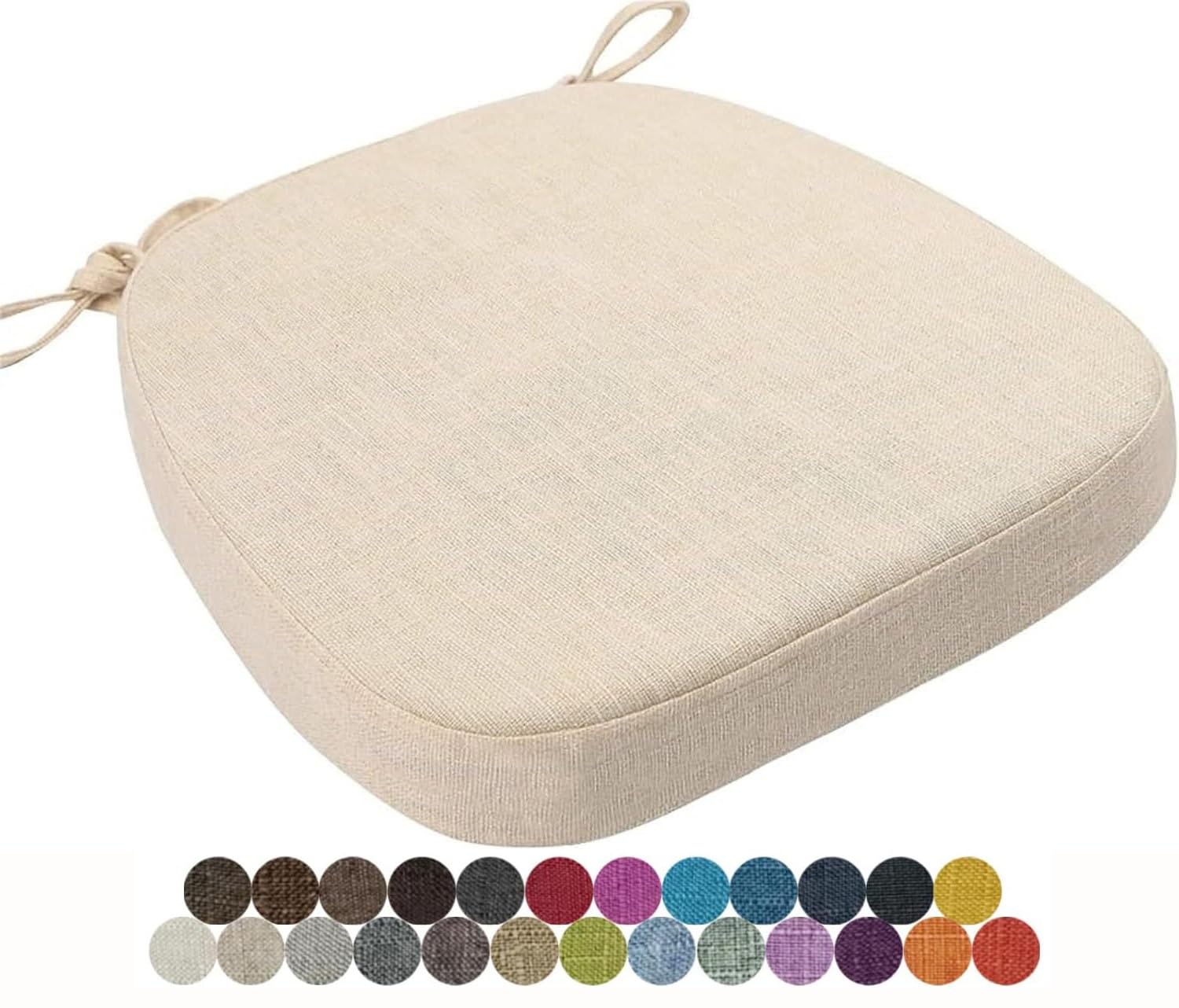 seokor Chair Cushion Kitchen, Memory Foam Chair Pads, 40x38/43x40/43x42cm with Ties Non-Slip Chair Pads，Outdoor Indoor Seat Cushion for Dining Office Garden Chair(Color2,40x38x8cm)