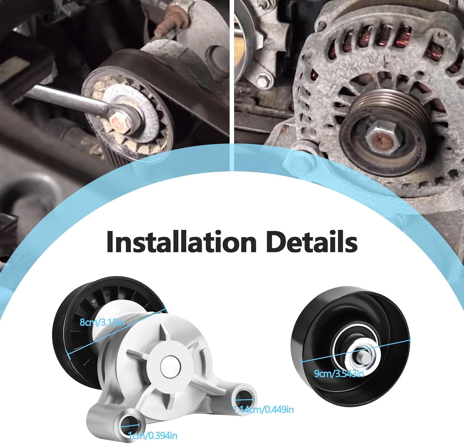 39083 Drive Belt Tensioner Pulley Assembly Kit Compatible with Chevy Silverado/Suburban 1500 2500 3500 HD, Avalanche 2009-2013, Tahoe 2009-2014, GMC Yukon Sierra, Cadillac Escalade 2009-2014