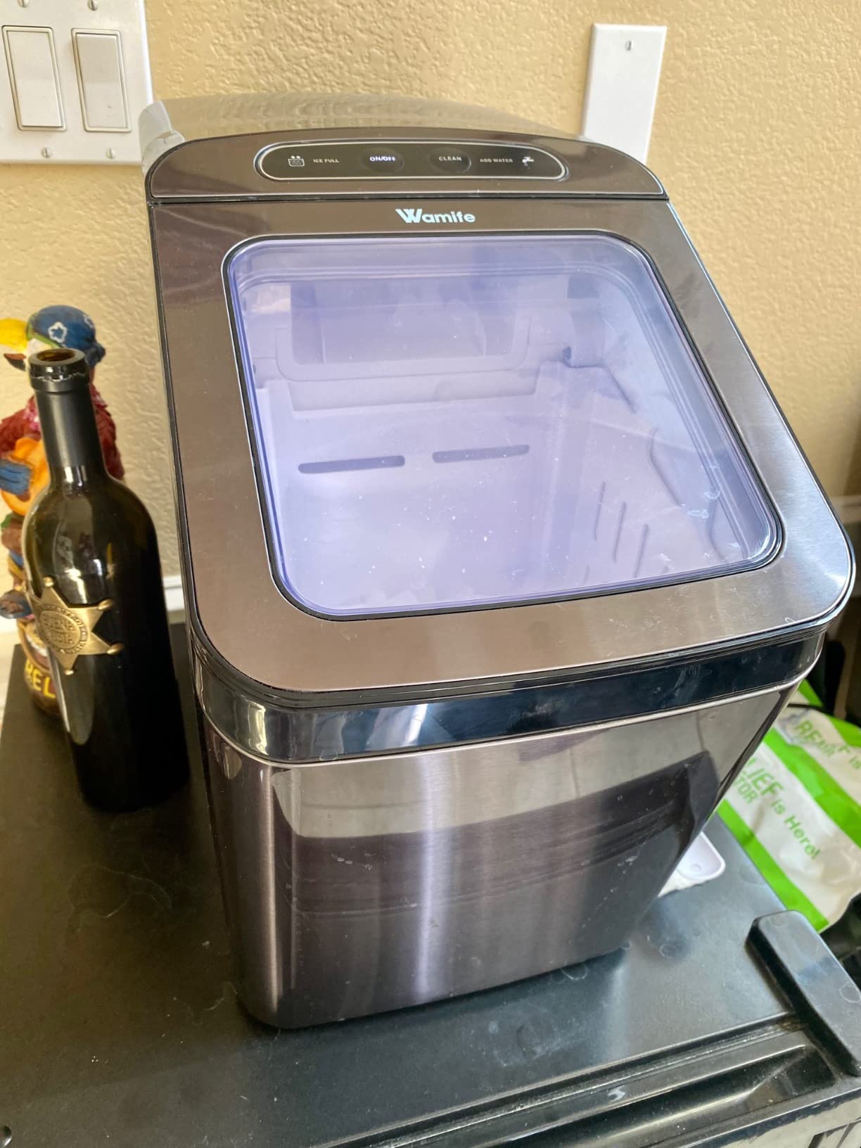 Wamife Nugget Ice Maker Countertop, Pebble Ice Maker
