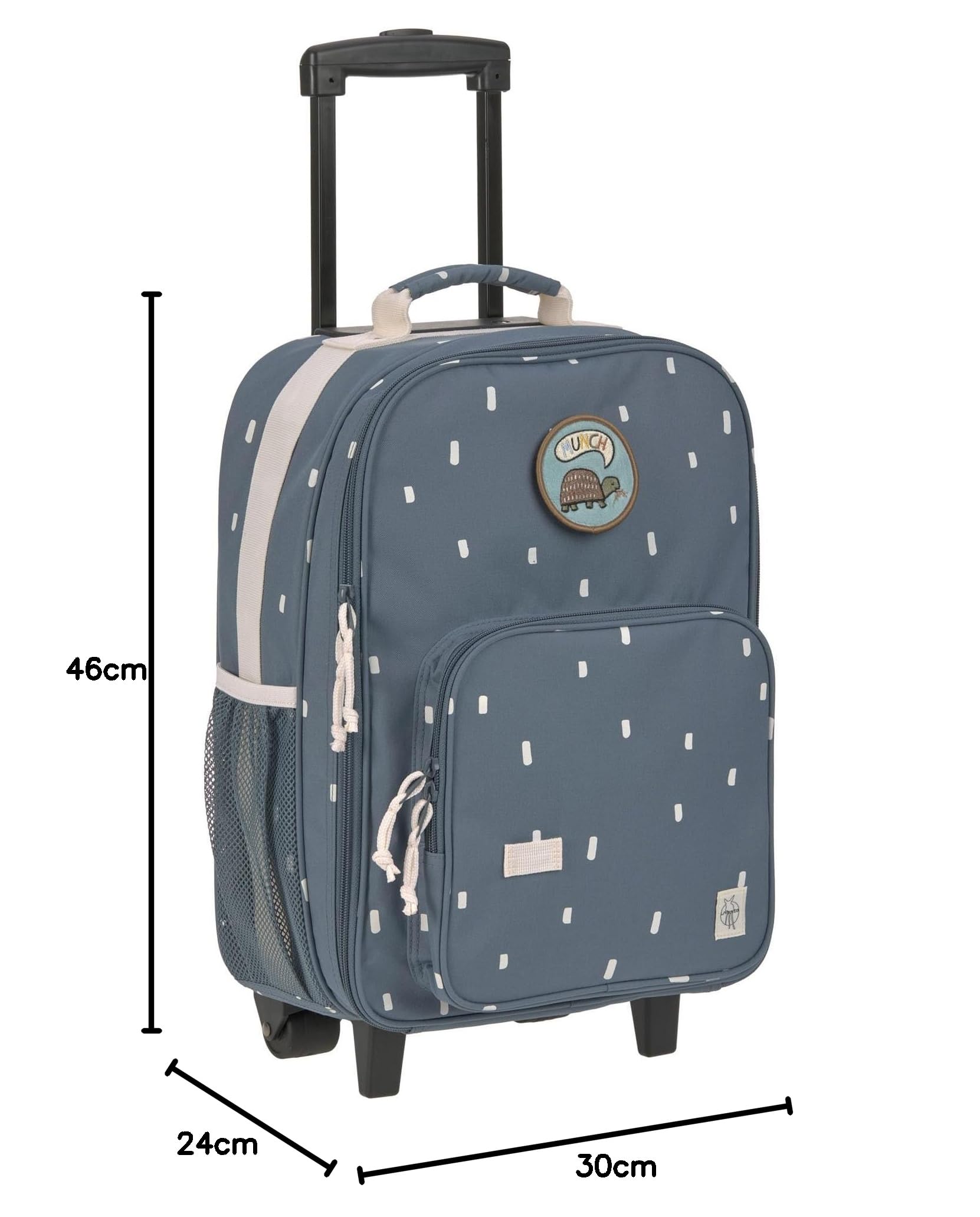 Lässig Maleta Trolley Infantil Maleta de Viaje con Barra Telescópica y Ruedas para Niños Maleta de Mano/Trolley Happy Prints Midnight Blue
