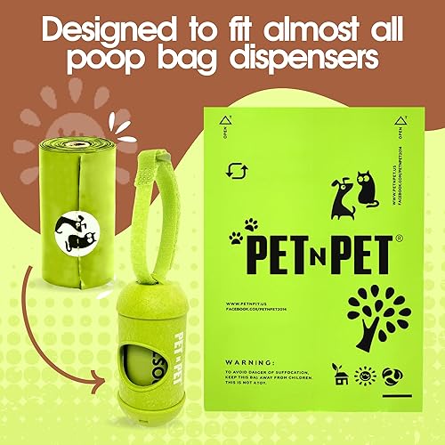 Miniatura 3 de PET N PET Bolsas para excrementar 240 bolsas compostables 100 a base de vegetales bolsas de excremento de almidón de maíz sin perfume rollos de