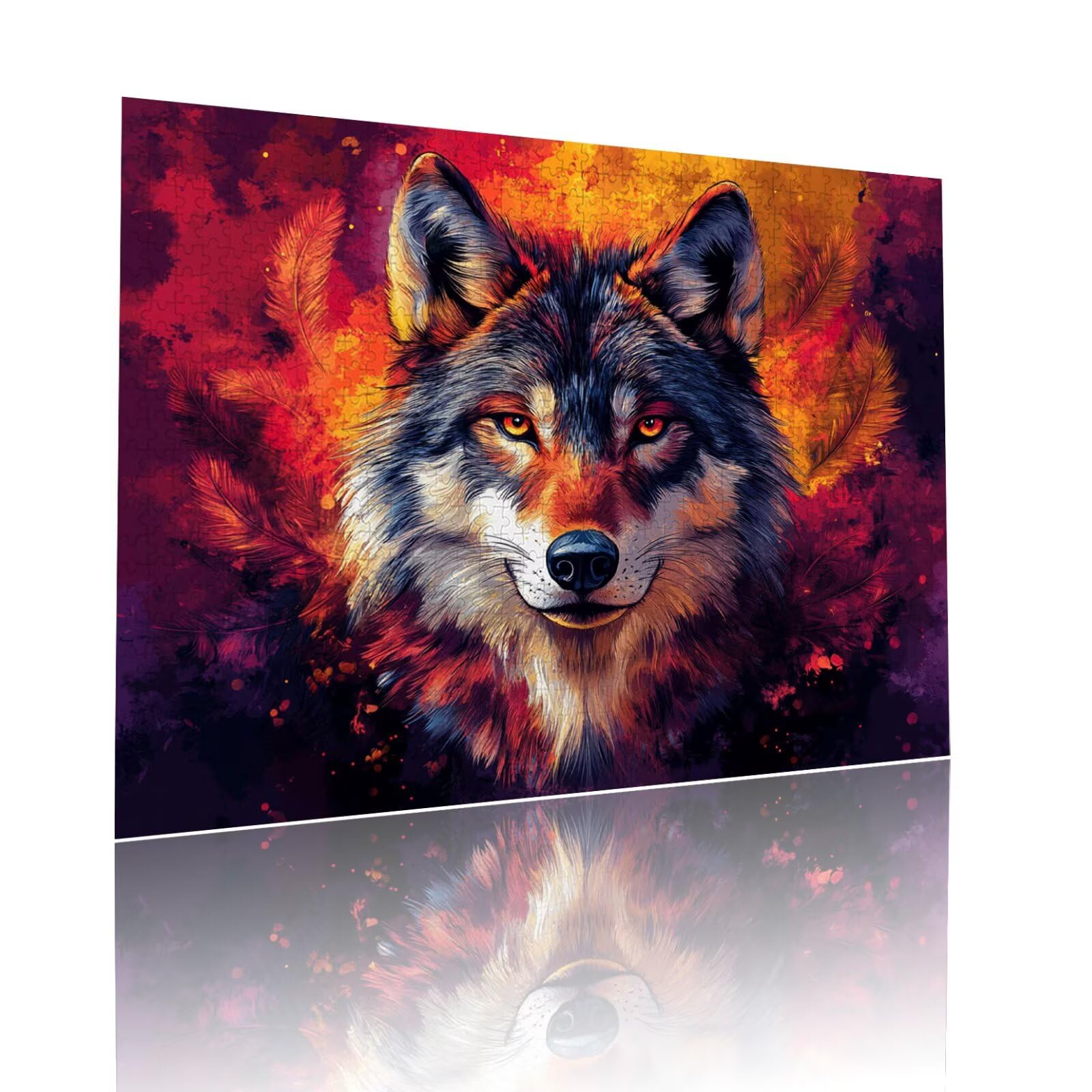 Puzzle Erwachsene 2000 Teile Wolf Abstrakt Educa Jigsaw für Kinder ab 8 Jahren Mädchen Jungen, Erwachsene Impossible Klassische Puzzles Schwer, Anspruchsvoll Spielspaß, Als Geschenke 70x99cm t-412