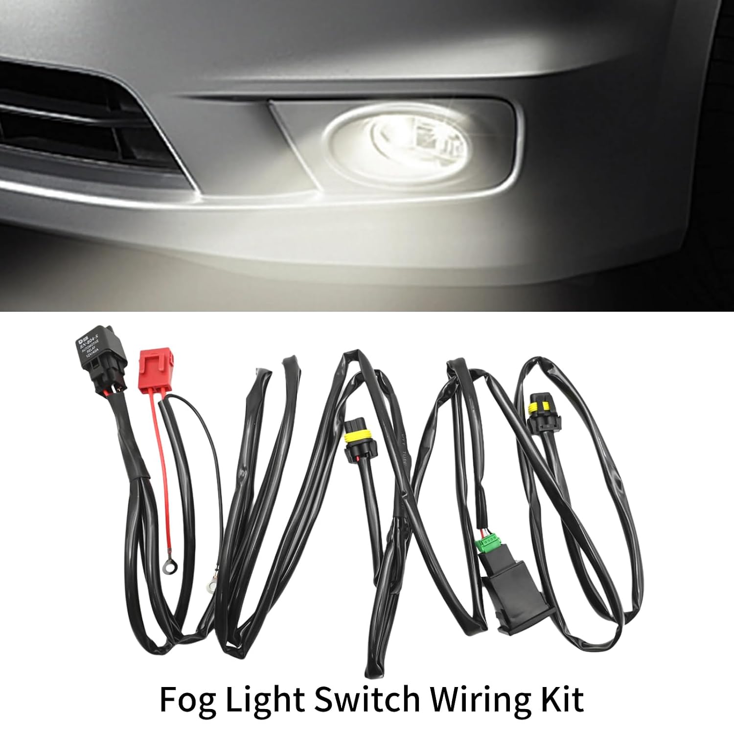 12V Universal Fog Light Wiring Haeness Kit 12V 40A Power Relay for Most Vehicles