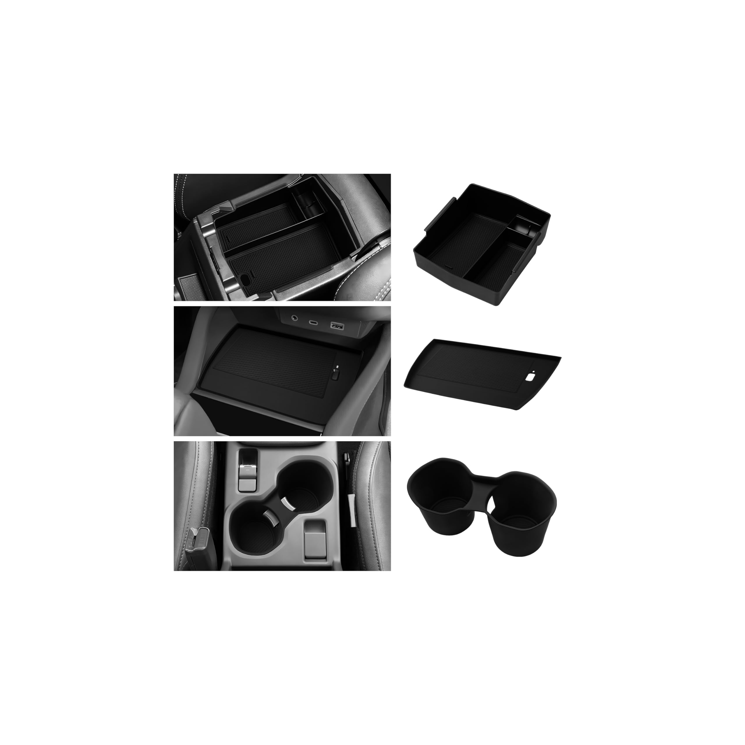 Shademax 3PCS Custom for 2026 2025 Subaru Forester Center Console Organizer Forester Center Console Armrest Organizer Tray Insert + Cup Holder +