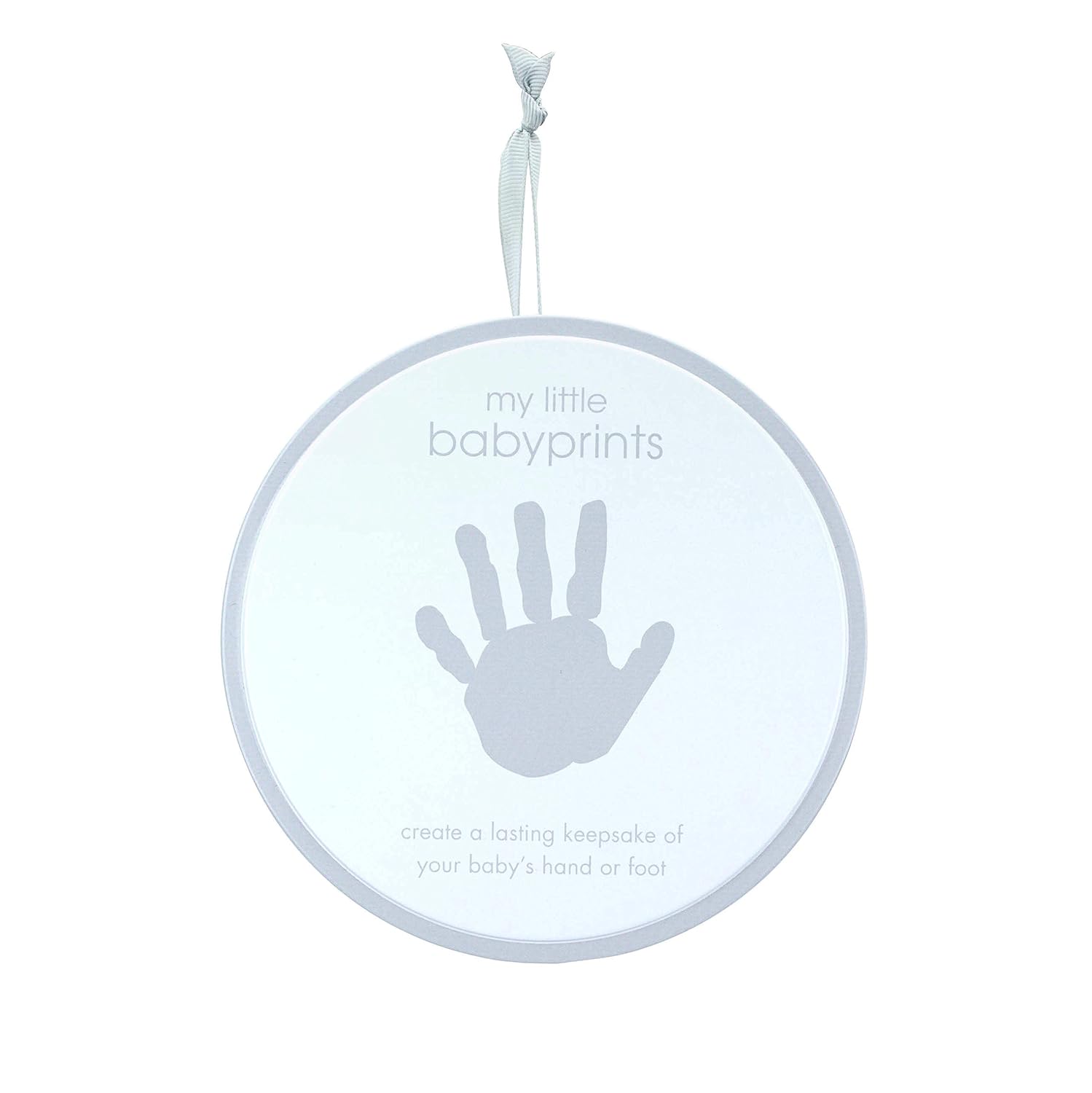 Pearhead My Little Prints Babyprints Keepsake Tin Kit, Baby Girl or Boy Gender Neutral Baby Handprint Footprint Impression, Gray