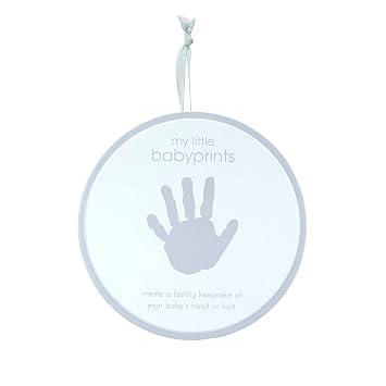 Pearhead My Little Prints Babyprints Keepsake Tin Kit, Baby Girl or Boy Gender Neutral Baby Handprint Footprint Impression, Gray