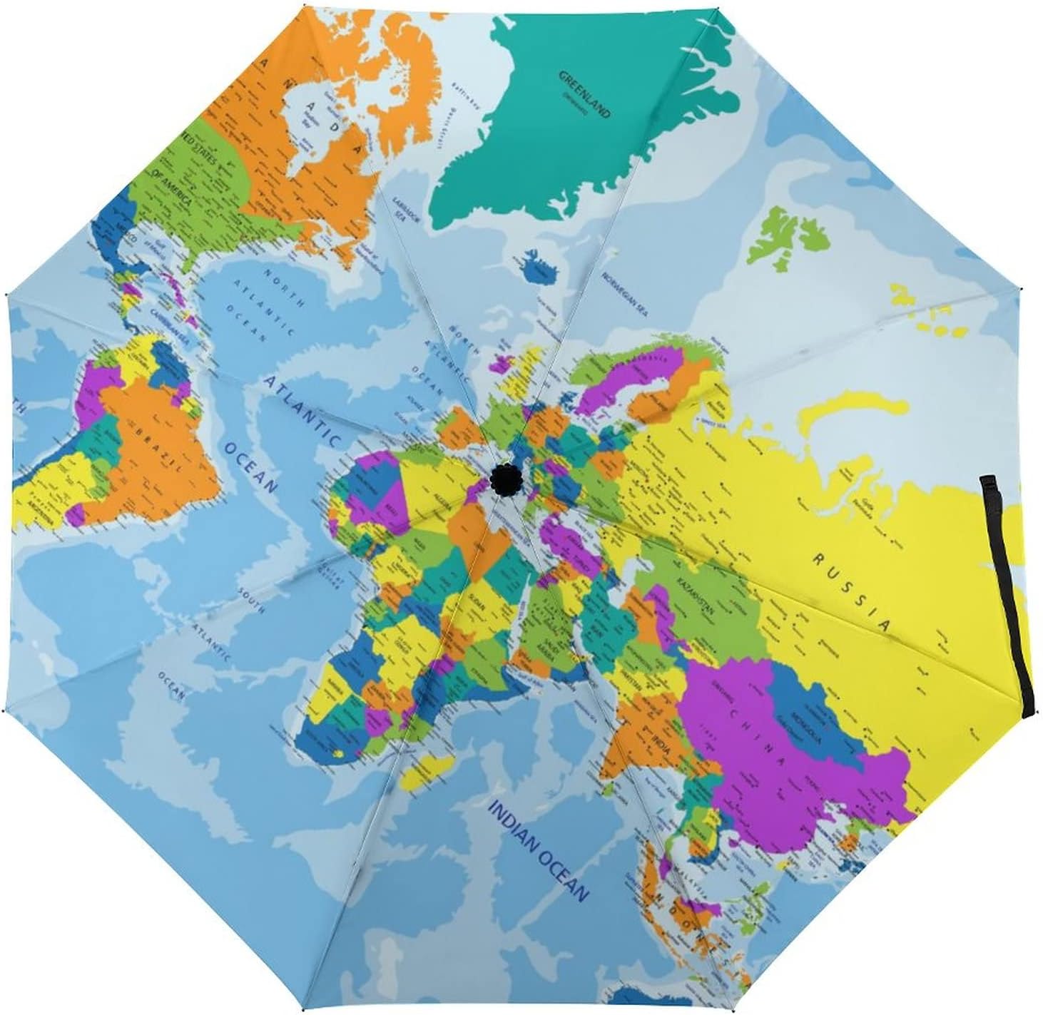 RIMENCH Sun Umbrella UV Protection for Rain Windproof Travel Compact Folding Umbrella Colorful World Map Automatic Open Close Umbrella Portable Umbrella for Women, Men