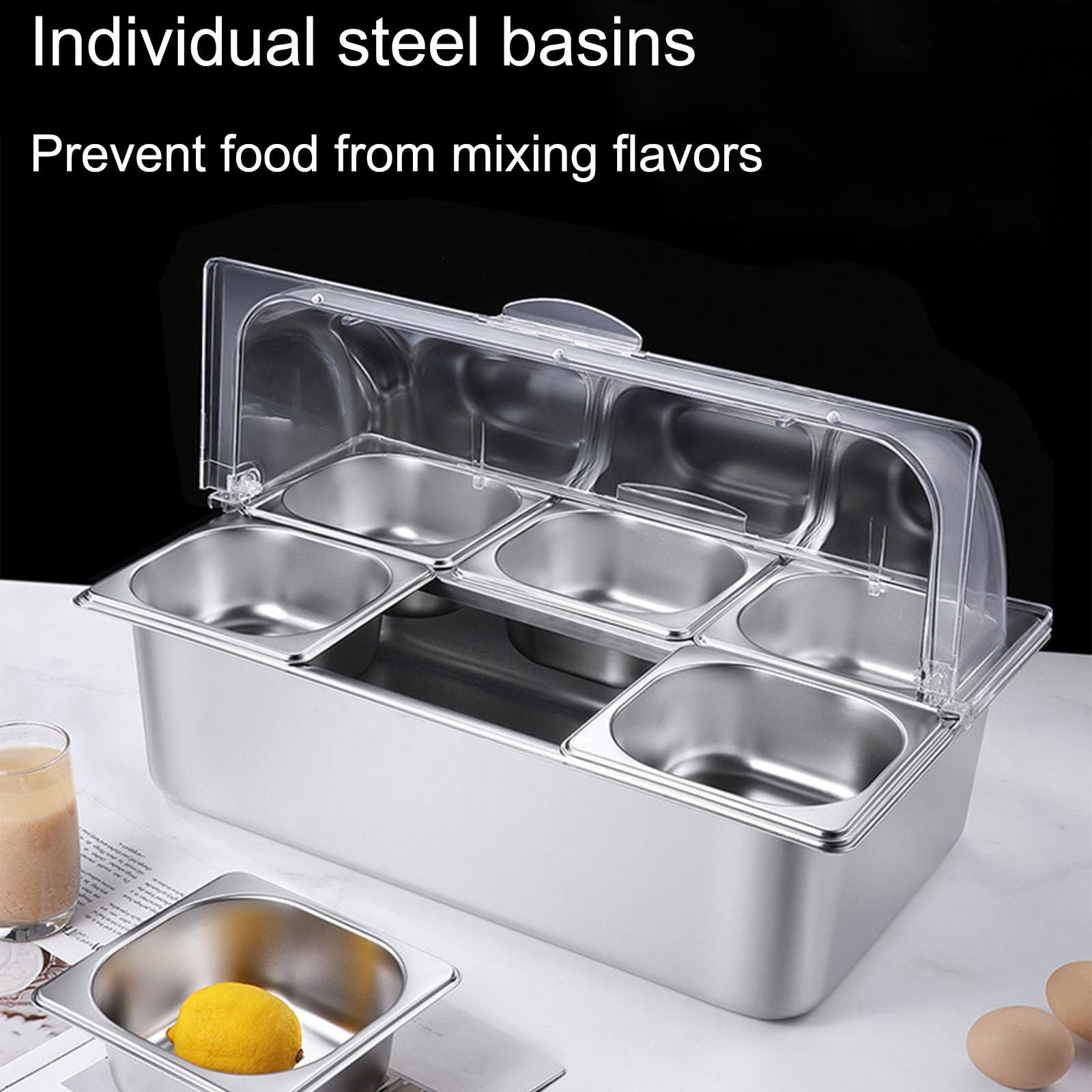 Thermobox, 2 Behälter, Warmbox, mit abnehmbarem Deckel, geeignet für Restaurants, Hotels, Partys, Buffets (Größe: B)
