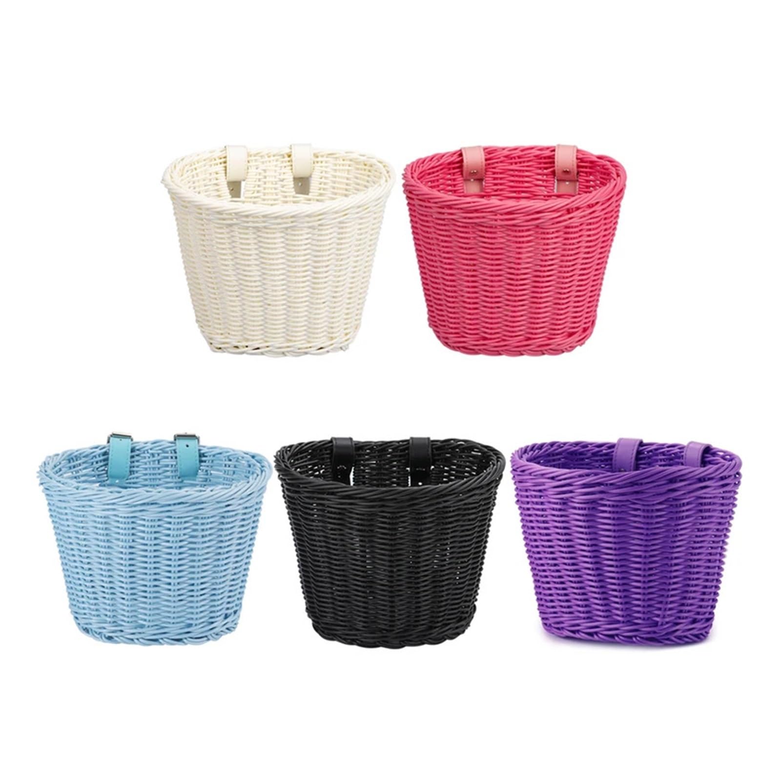 Cesta para Bicicleta Cesta de Bicicleta con Manillar Delantero, Cesta Tradicional multifunción, Impermeable, Tejida a Mano, for