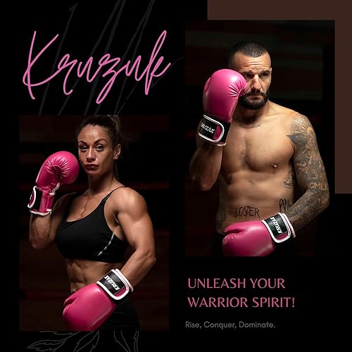 Miniatura 5 de Kruzak - Guantes de boxeo para hombres y mujeres, guantes de sparring y kickboxing, Muay Thai y MMA, 8-16 onzas