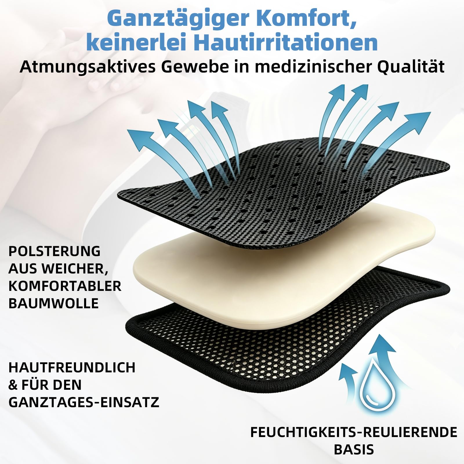 Tenbon Leistenbruchgürtel Für Männer Und Frauen Flexibel Einstellbarer Leistenbruch Gürtel Leistenbruch Stütz Schmerzlinderung mit 2 abnehmbaren Kompressionspolster Leistenbruch Links, Hernie (M)