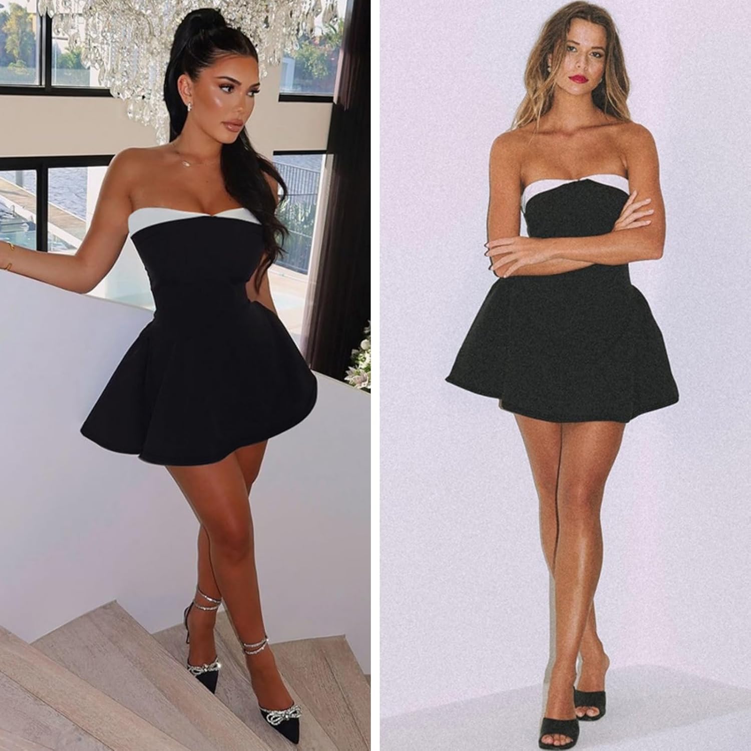 ZGMYC Women's Elegant Ruffled Strapless Mini Dress Sweetheart Neckline Homecoming Dress A Line Tube Top Prom Dresses - Image 5