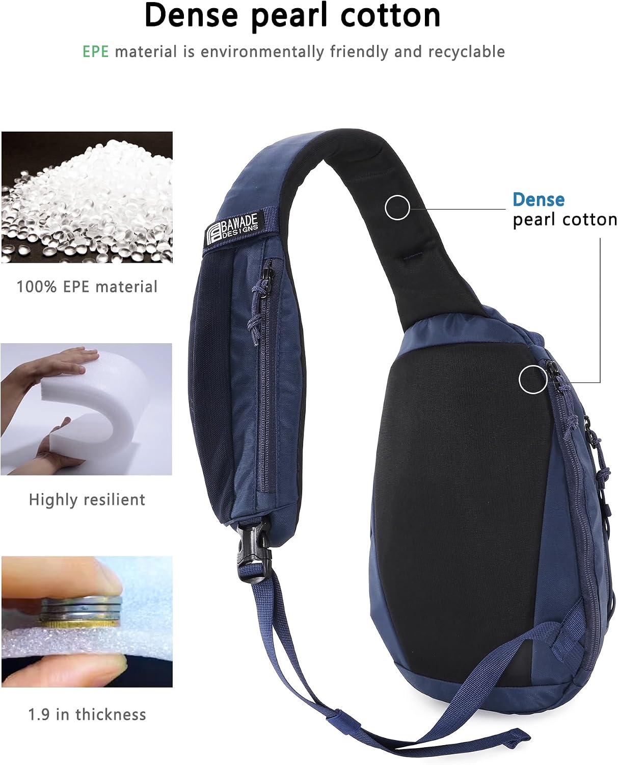 Sling Bag Crossbody Sling Backpack for Women & Men, Shoulder Bag Chest Daypack for Travelling, Hiking, Cycling